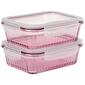 Farberware&#40;R&#41; Set of 2 Medium 21.7oz. Rectangle Glass Snap Lids - image 1