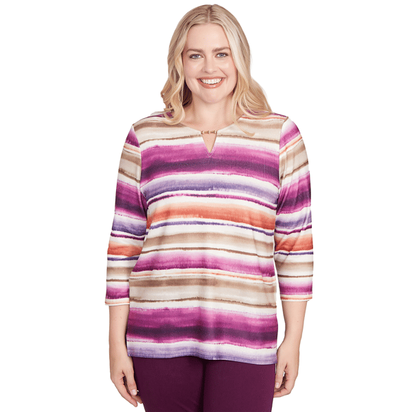 Womens Alfred Dunner Urban Legend Watercolor Biadere Beaded Spli - image 