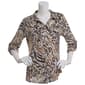 Plus Size Emily Daniels 3/4 Sleeve Foil Animal Button Blouse - image 1