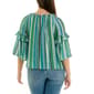 Womens Zac & Rachel 3/4 Ruffle Sleeve Stripe Blouse - image 2