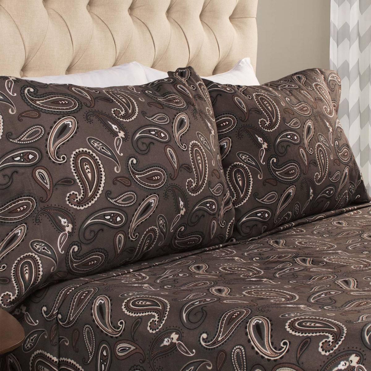 Superior 2pc. Cotton Flannel Paisley Pillowcase Set
