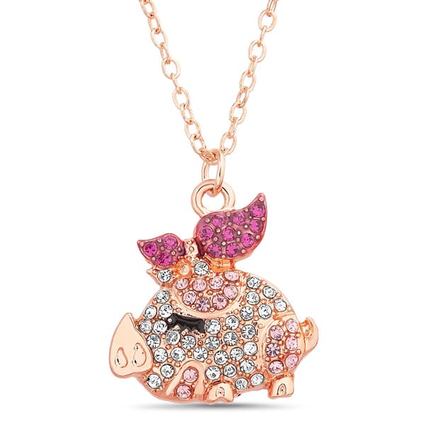 Crystal Kingdom Multi-Color Crystal Piglet Pendant Necklace - image 