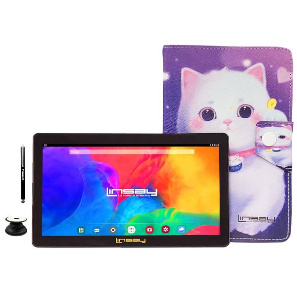 Linsay 7in. Quad Core Tablet with Kitty Leather Case - image 