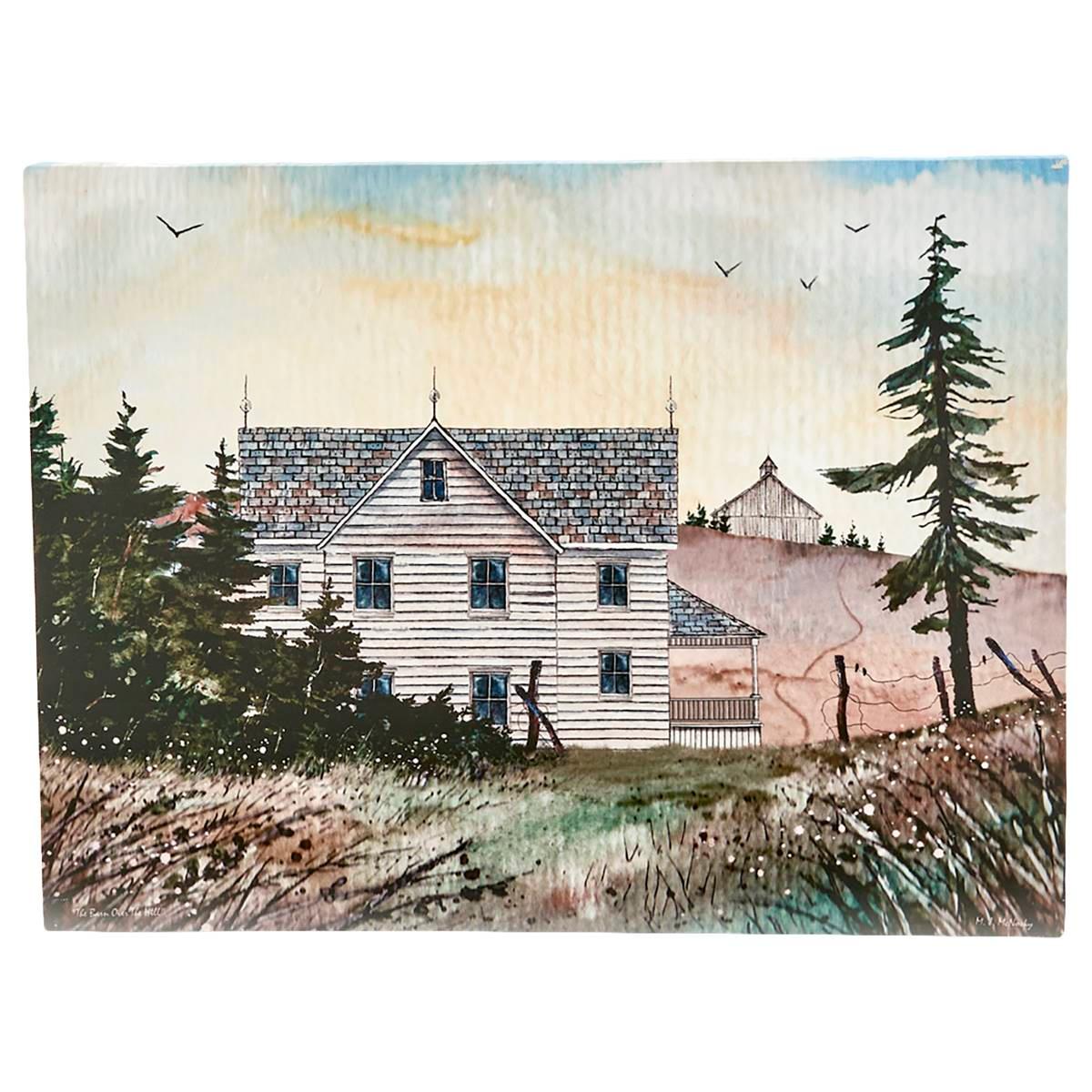 Barn Over the Hill Wall Decor - 12x16