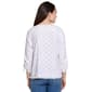 Petite Ali Miles 3/4 Cinch Sleeve Fray Hem Dot Blouse - image 2