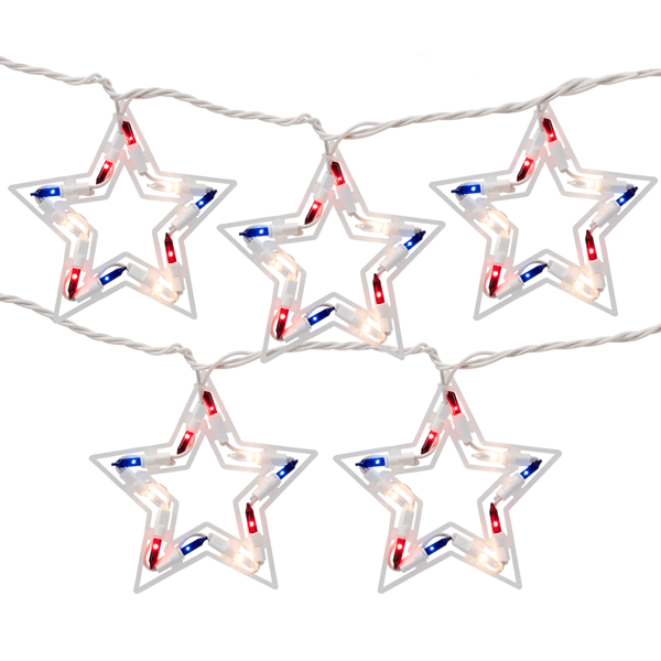 Northlight  5.25ft. Patriotic Stars Patio Light Set