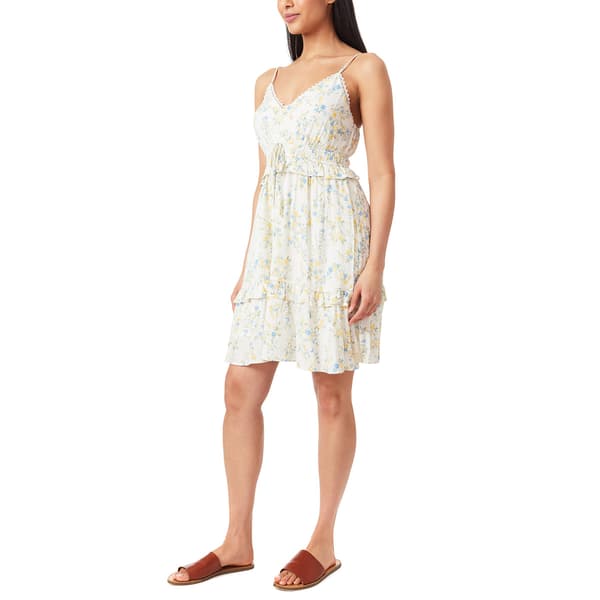 Juniors Wallflower Floral Lace Trim A-Line Mini Dress