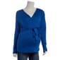 Womens Maturnity Due Time Long Sleeve V-Neck Wrap Blouse - image 1