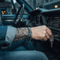 Mens Iron Saints Lion Blue Stone Bead Chain Bracelet - image 4