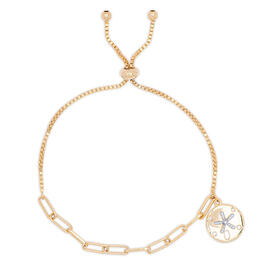 Accents Gold Plated Sand Dollar Paperclip Link Bracelet