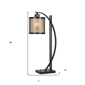 HomeRoots 26in. Black Metal Lantern Table Lamp with Drum Shade - image 3
