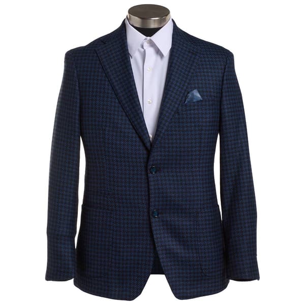 Mens Tallia Houndstooth Sport Coat - Navy/Black - image 