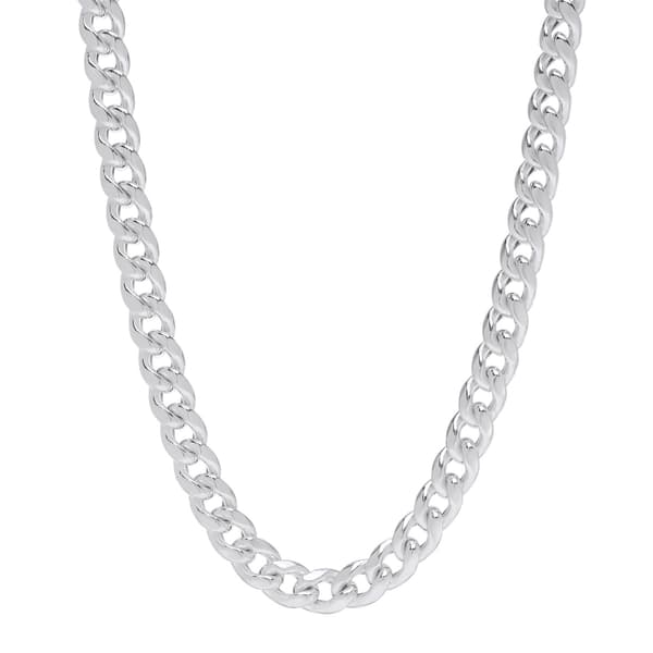 22in. Cuban Miami Sterling Silver Chain Necklace - image 