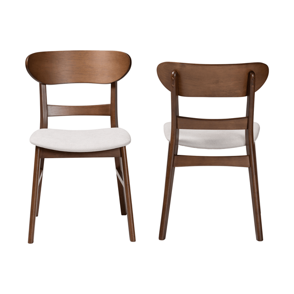 Baxton Studio Everwood 2pc Dining Chair Set