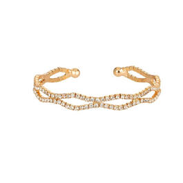 Roman Alice Looking Glass Gold-Tone Wave Cuff Bracelet