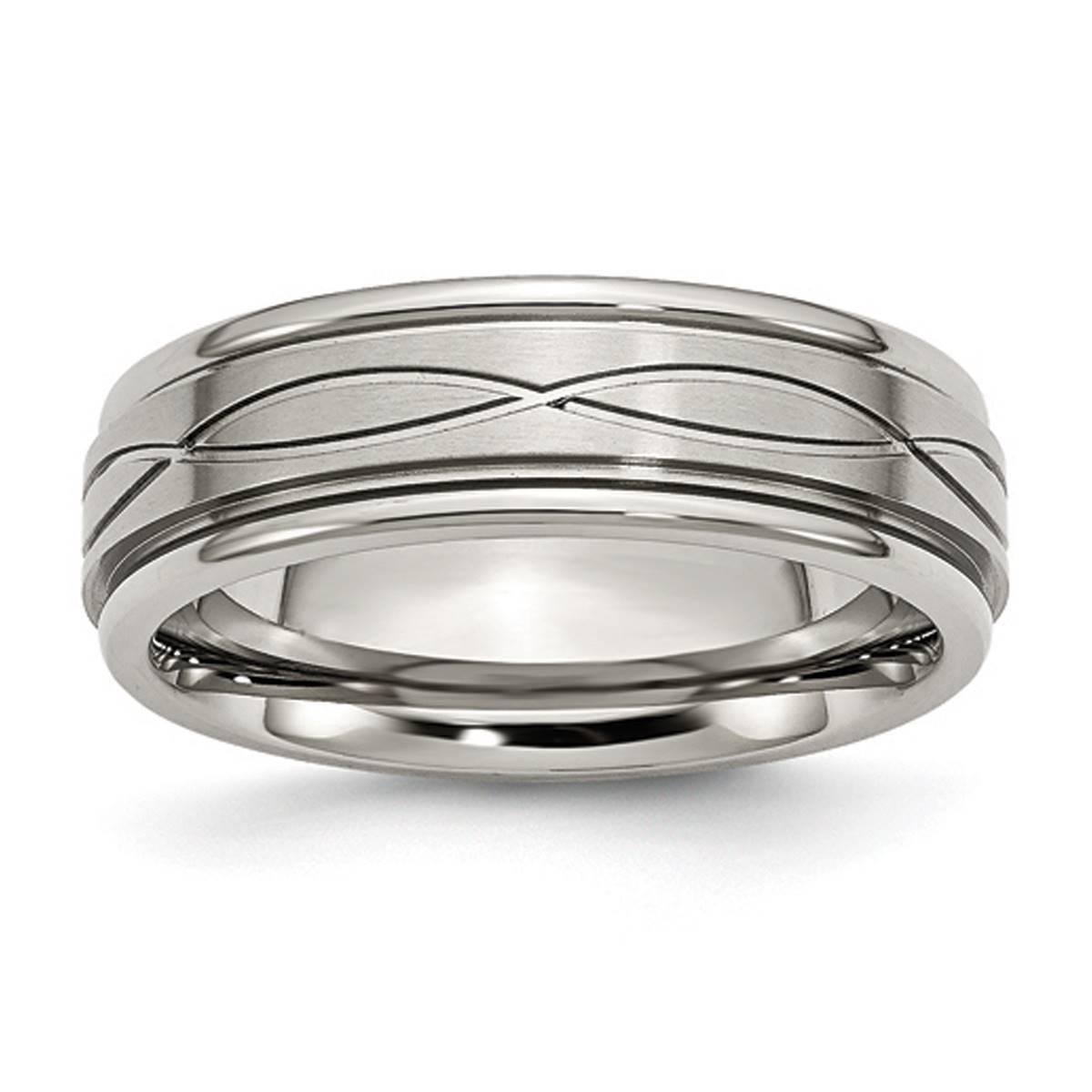 Mens Gentlemen’s Classics™ Wedding Band with Criss...