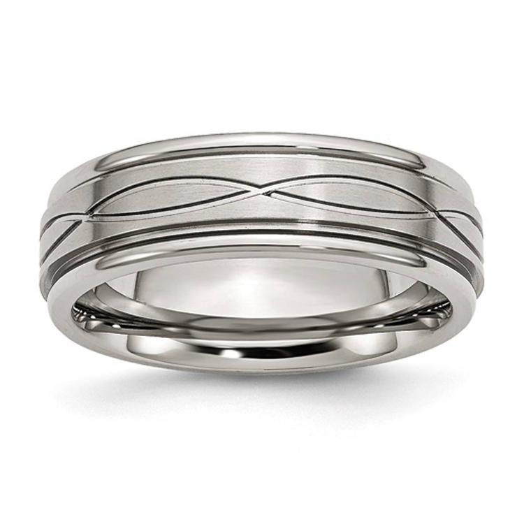 Mens Gentlemen's Classics(tm) Wedding Band with Criss Cross Detail