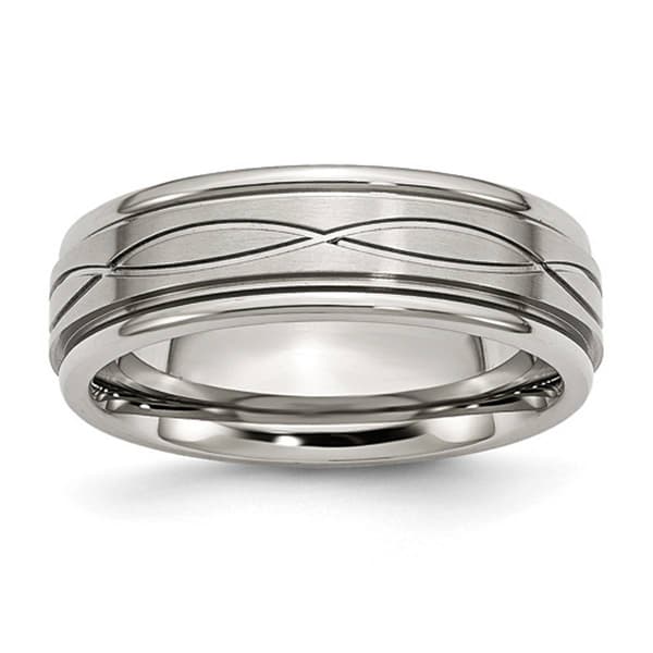 Mens Gentlemen's Classics&#40;tm&#41; Wedding Band with Criss Cross Detail - image 