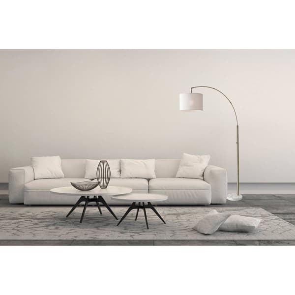 Adesso Bowery Antique Brass Arc Floor Lamp