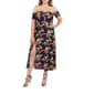 Plus Size 24/7 Comfort Apparel Navy Off The Shoulder Maxi Dress - image 1