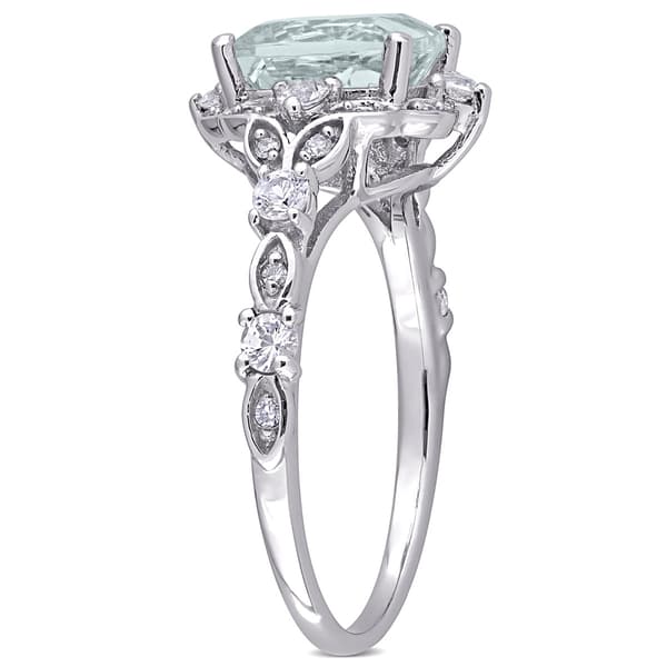 Gemstones Classics™ 14kt. White Gold Aquamarine Vintage Ring
