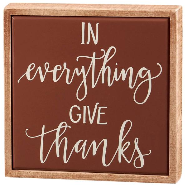 Primitives By Kathy Box Sign Mini - Give Thanks - image 