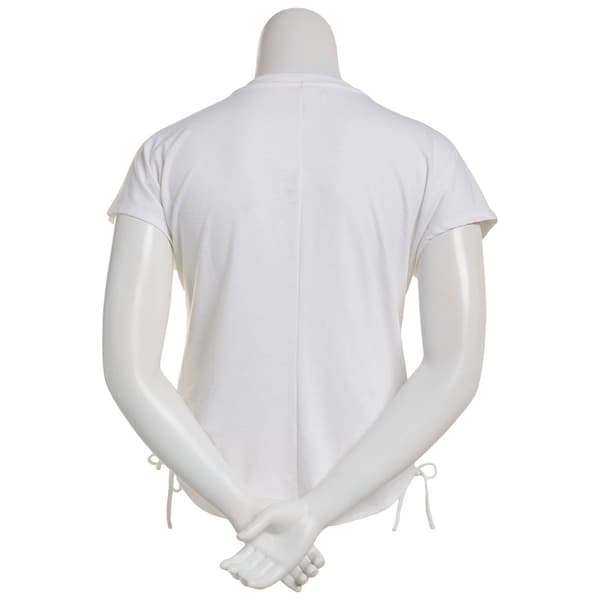 Womens French Laundry Solid Dolman V-Neck Tee w/Side Shirring