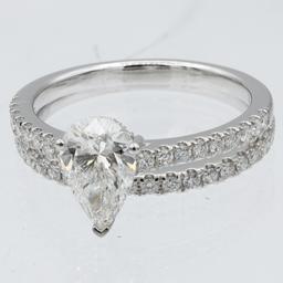 Nova Star(R) 14kt. White Gold 1 1/2ctw. Lab Grown Diamond Pear Ring