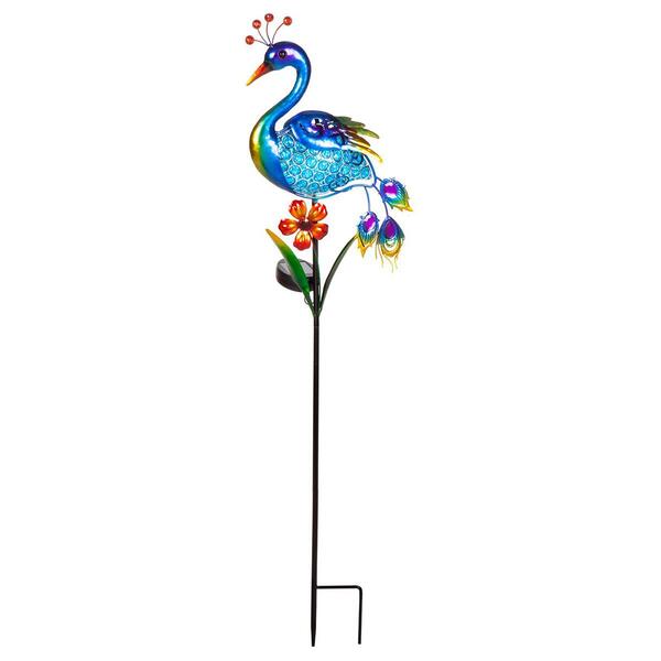 Evergreen 36in. Solar Peacock Garden Stake - image 