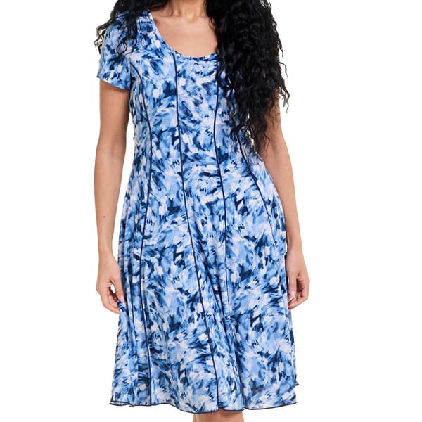 Plus Size Sami & Jo Short Sleeve Abstract A-Line Dress