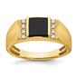Mens Pure Fire 14kt. Yellow Gold Square Onyx Ring - image 1