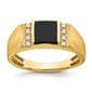 Mens Pure Fire 14kt. Yellow Gold Square Onyx Ring - image 1
