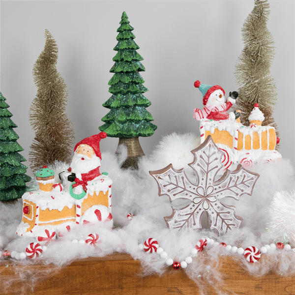 Northlight 2pc. Santa on Gingerbread Train Car Christmas Figures