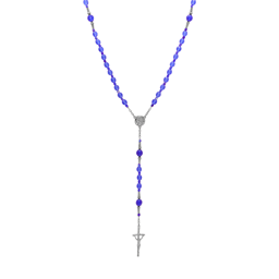 Symbols of Faith Blue Bead Virgin Mary Crucifix Rosary