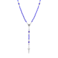 Symbols of Faith Blue Bead Virgin Mary Crucifix Rosary - image 1