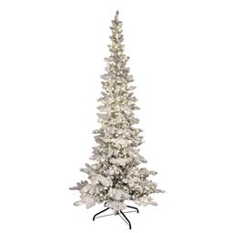 Puleo International 6.5ft. Pre-Lit Flocked Pine Christmas Tree