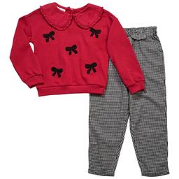 Girls (4-6x) Kids Headquarters® 2pc. Bow Top & Gingham Pants