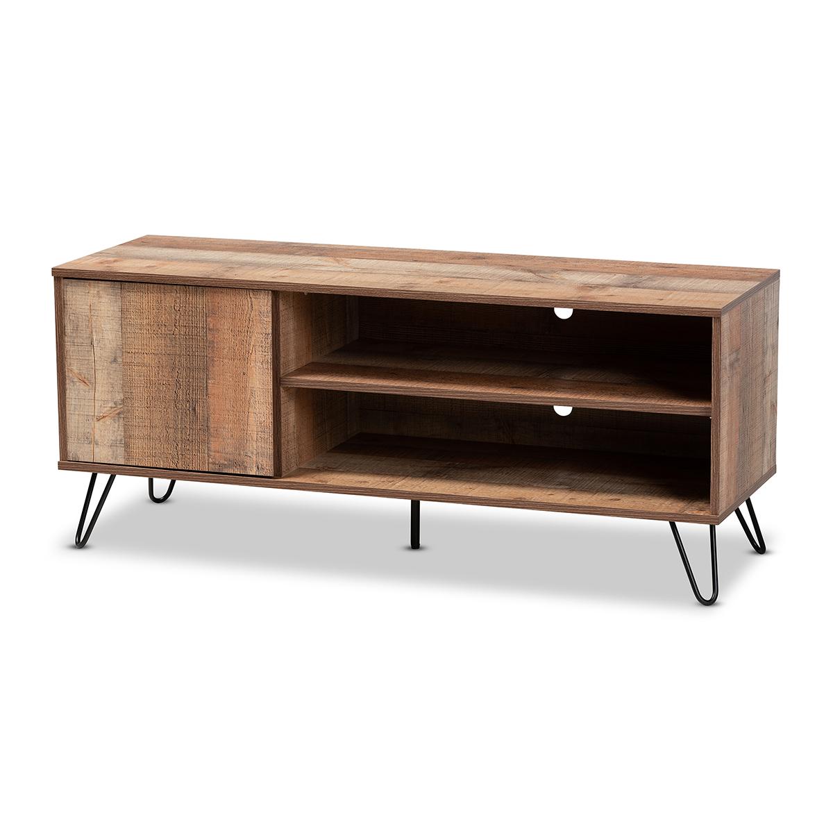 Baxton Studio Iver Rustic Oak TV Stand
