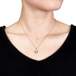 Gemstone Classics™ 0.32kt Created Sapphire Floral Pendant Set