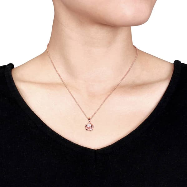 Gemstone Classics™ 0.32kt Created Sapphire Floral Pendant Set