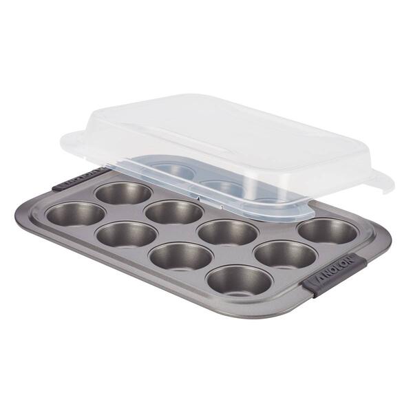 Anolon&#40;R&#41; Advanced Nonstick Bakeware Muffin Pan with Lid -12-Cup - image 