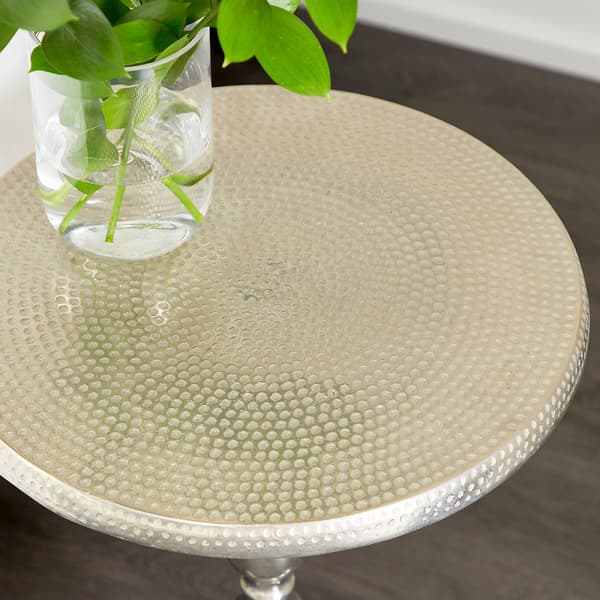 9th & Pike&#174; Silver Aluminum Traditional Accent Table