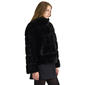 Womens NVLT Wide Stripe Faux Fur Coat with Stand Collar - image 12