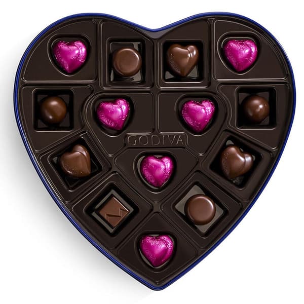 Godiva 14pc. Gold Mark Dark Chocolates Heart Tin