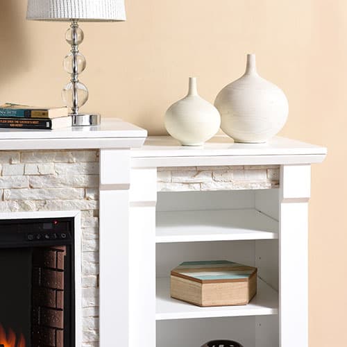 Southern Enterprises Stone Electric Fireplace & Bookcases