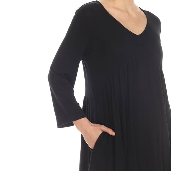 Plus Size White Mark Maternity Empire Waist V-Neck Tunic Top