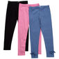 Girls (4-6x) BTween(R) 3pk. Solid/Bow Detail Leggings - image 1