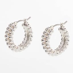 Design Collection Silver-Tone Textured Bubble Earrings