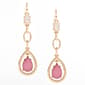 Ashley Cooper(tm) Gold Plated Pink Acrylic Faceted Stone Earrings - image 1