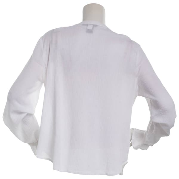 Plus Size Preswick & Moore® Long Sleeve Embroidered Blouse